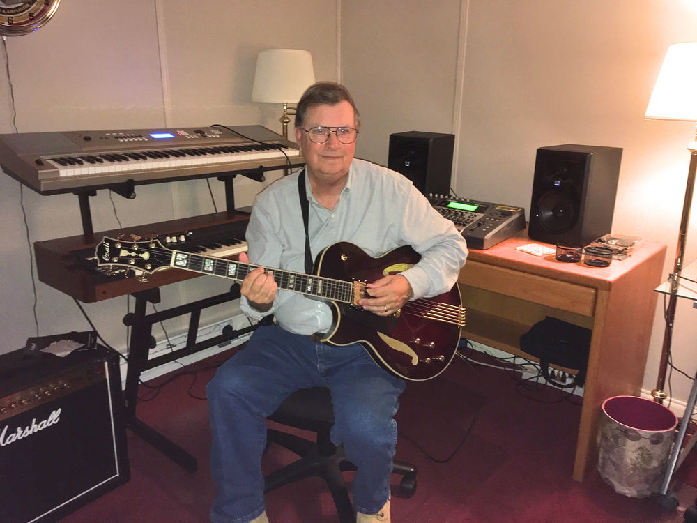 Paul Swanson with new Gold Finger Tailpiece