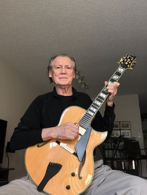 Harry Trombley with Natural Blonde Conti Heirloom Archtop Guitar