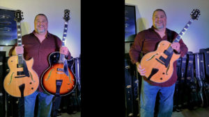 Scott Verville with his two Conti Archtop Guitars