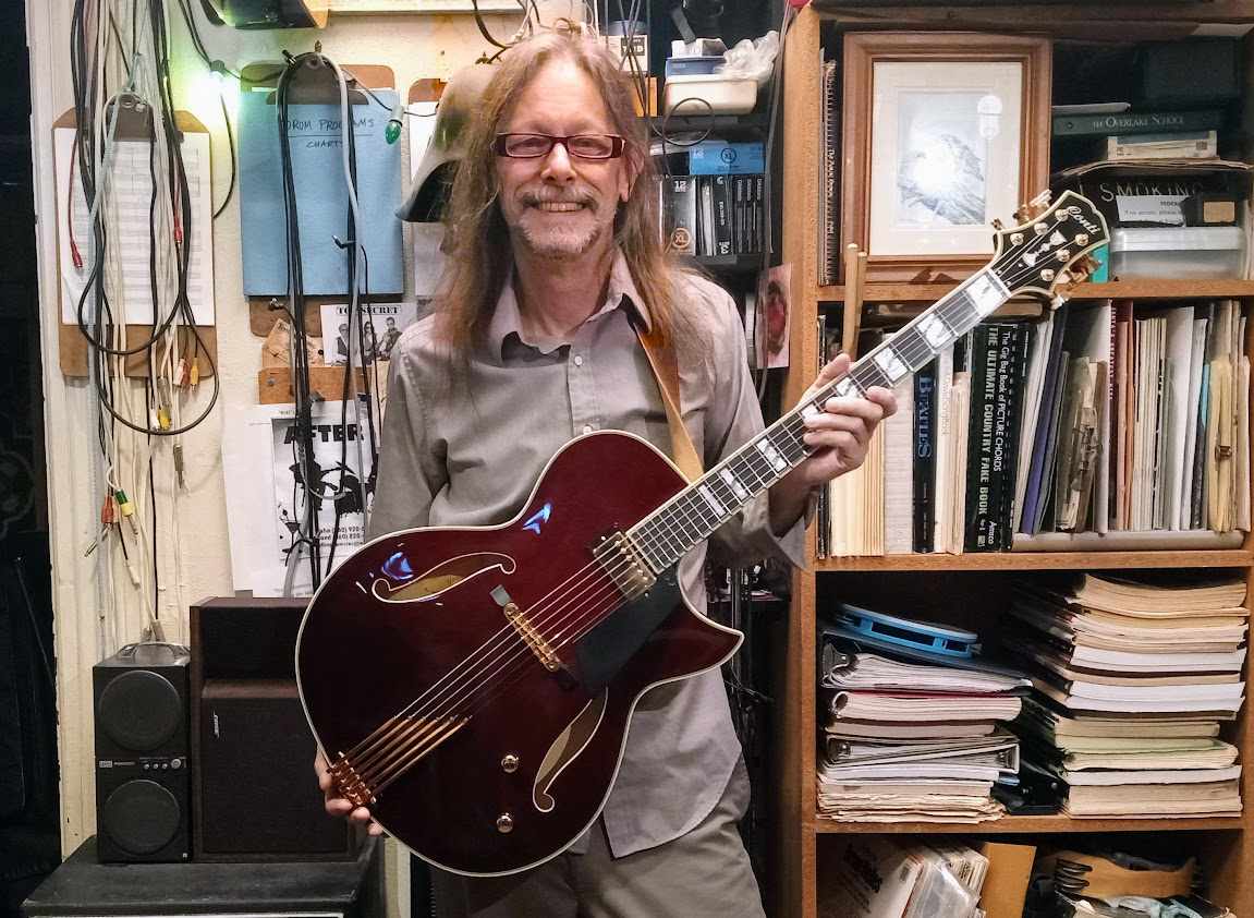 Randy Allred with his Port Wine Conti Entrada Archtop Jazz Guitar