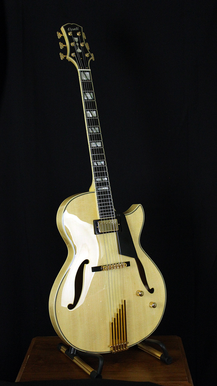 Natural Blonde Conti Heirloom Thin Body Archtop Jazz Guitar